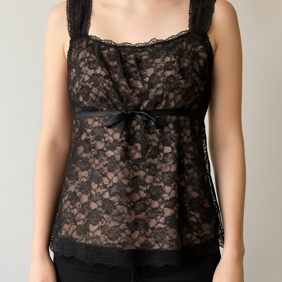 Y2K Venezia Babydoll Tank Women Plus Size 18/20  Lace Lined Stretch Fairy 90s - Picture 1 of 5